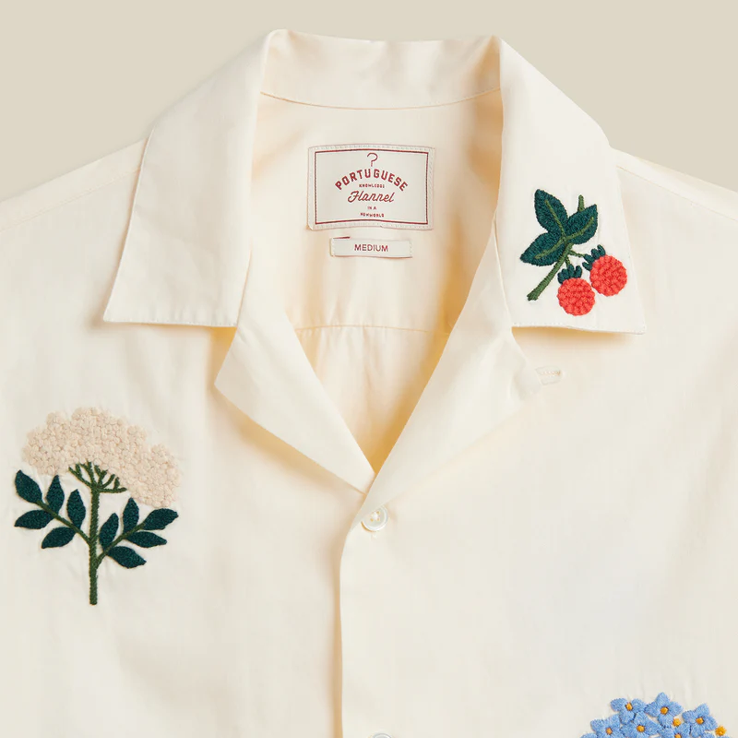 Portuguese Flannel Embroidery Flowers - Ecru – Stomping Ground