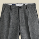 Single Pleat Trouser - Grey Herringbone
