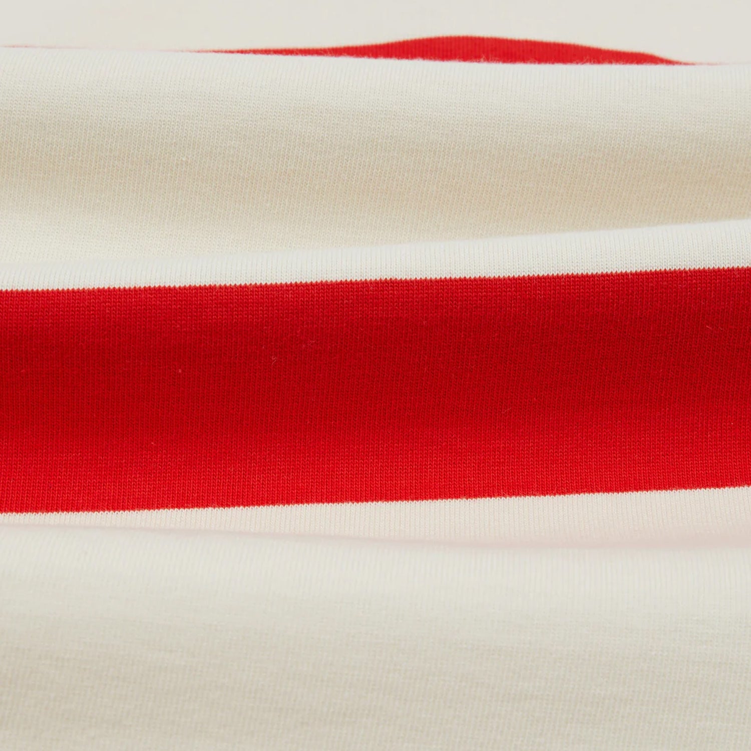 Drake&#39;s L/S Stripe Rugby Shirt - White &amp; Red