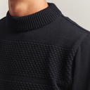 Fisherman - III Mock Neck Sweater - Navy Blue
