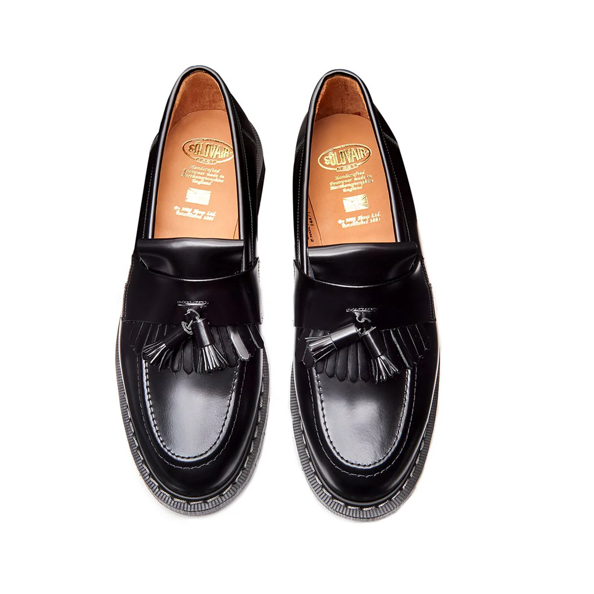 Solovair Tassel Loafer - Black Hi Shine – Stomping Ground