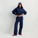 Blakely Serif Logo Wide Sweatpant - Dark Navy