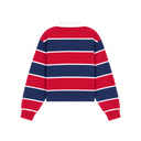 Blondie Serif Logo Rugby Polo - Dark Navy / Ruby / White