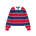 Blondie Serif Logo Rugby Polo - Dark Navy / Ruby / White