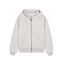 Eliana Serif Logo Zip Hoodie - Heather Grey