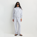 Blakely Serif Logo Wide Sweatpant - Heather Gray