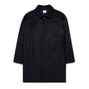 Boiled Wool Jersey Coat - Navy