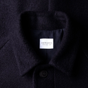 Boiled Wool Jersey Coat - Navy