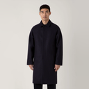 Manteau en jersey de laine bouillie - Bleu marine
