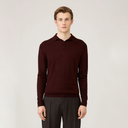 Fine Knit Merino L/S Knit Polo Shirt - Bakelite