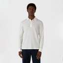 Long Sleeve Waffle Polo Shirt - Ecru