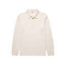 Long Sleeve Waffle Polo Shirt - Ecru