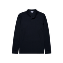 Long Sleeve Waffle Polo Shirt - Navy