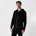 Loopback Zip-Up Hoodie - Black