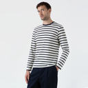 L/S Classic T-Shirt - Ecru/Navy Breton Stripe