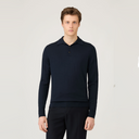 Merino LS Polo - Navy