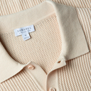 S/S Linear Mesh Stitch Polo Shirt - Ecru