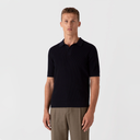S/S Mesh Stitch Polo Shirt - Navy
