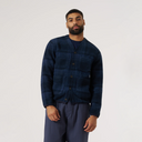 Cardigan Moh Check Fleece - Navy