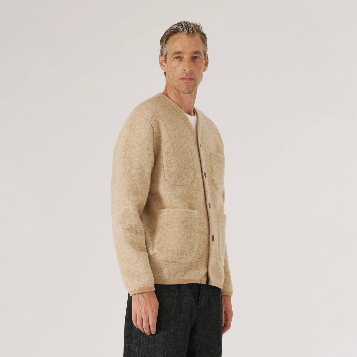 Universal Works Cardigan Wool Fleece - Fawn – Stomping Ground