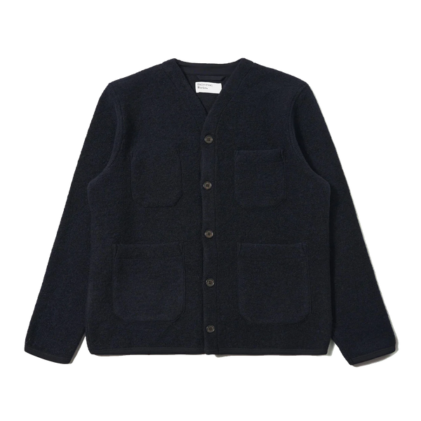 Universal Works Cardigan Wool Fleece - Navy – Stomping Ground