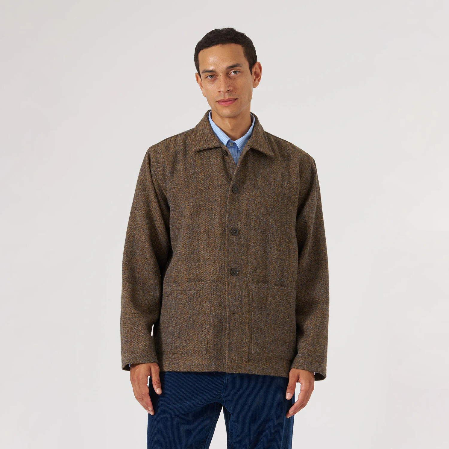 Universal Works Easy Jacket - Gold Harris Tweed – Stomping Ground