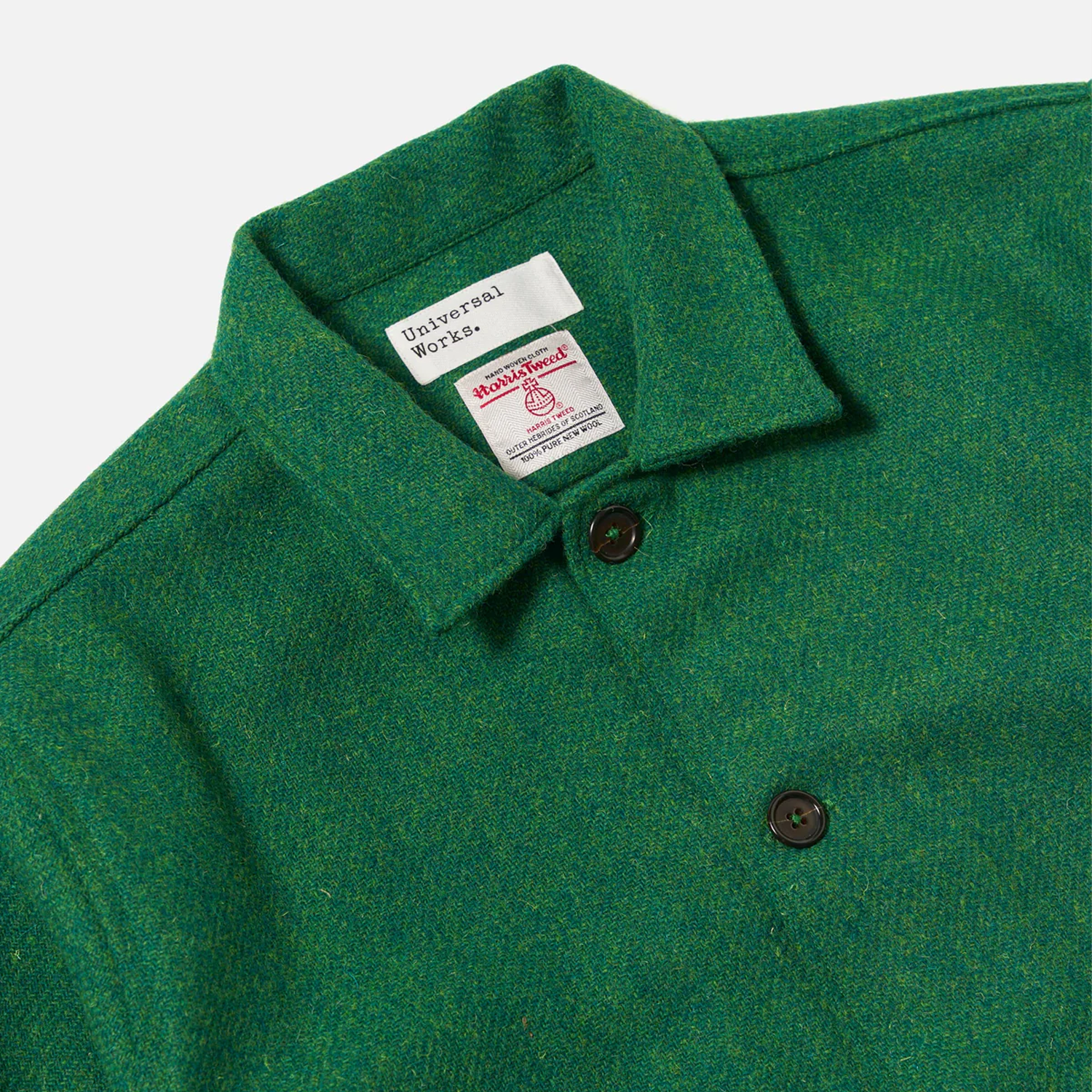 Universal Works Easy Jacket - Green Harris Tweed – Stomping Ground