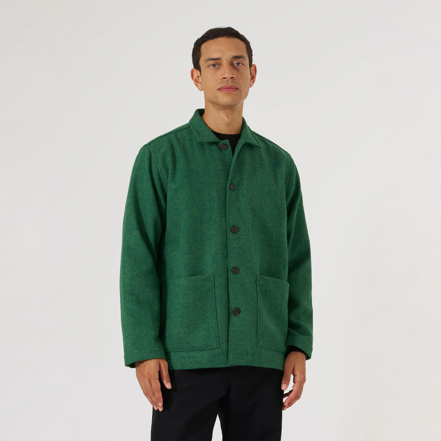 Universal Works Easy Jacket - Green Harris Tweed – Stomping Ground