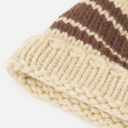 Lenny Hat - Chunky Knit Stripe - Ecru