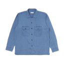 L/S Utility Shirt - Washed Indigo Herringbone