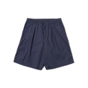 Peached Poplin Pleated Track Short - Navy