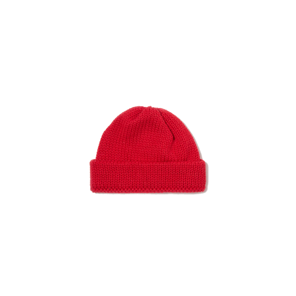 Universal Works Short Watch Cap - Red British Wool – Stomping Ground