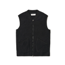 Zip Waistcoat Wool Fleece - Black