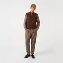 Zip Waistcoat Wool Fleece - Cacao