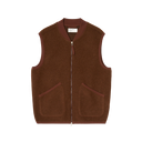 Zip Waistcoat Wool Fleece - Cacao