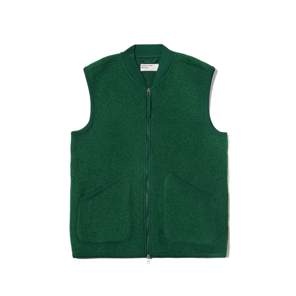 Universal Works Zip Waistcoat Wool Fleece - Green – Stomping Ground