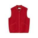 Zip Waistcoat Wool Fleece - Scarlet