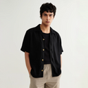 Curzon SS Shirt Drapey Tencel Twill - Black