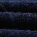 Friar - Navy Brush Cable Knit Zip Cardigan