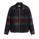 Heath - Navy And Multicolour Wool Check Jacket
