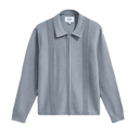 Lennox - Grey Blue Milano Stripe Knitted Polo