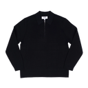Maley L/S Zip Polo Milano Knit - Black