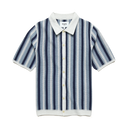 S/S Porto Shirt - Stripe Crochet- Blue/Ecru