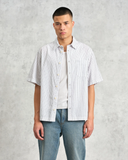 S/S Kew Shirt - White Boucle Stripe