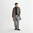 Stan - Natural Houndstooth Check Wool Car Coat