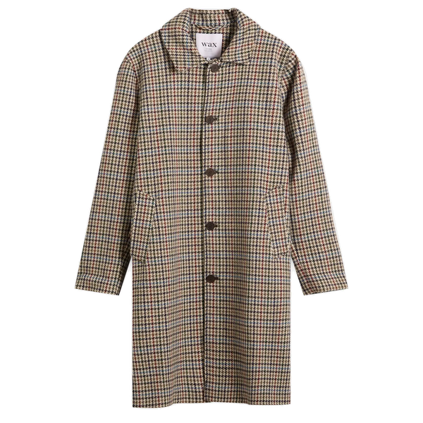 Wax London Stan - Natural Houndstooth Check Wool Car Coat – Stomping Ground