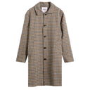 Stan - Natural Houndstooth Check Wool Car Coat