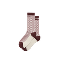 Thorpe Sports Sock - Diamond Jacquard Socks -  Ecru / Burgundy