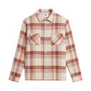 Whiting Overshirt - Ecru And Red Plaid Weave