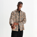 Whiting - Natural Houndstooth-Weave Overshirt